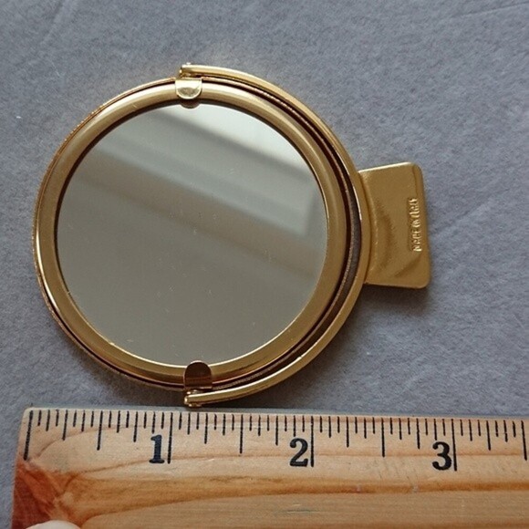 Judith Lieber Italy Designer mini Comb & mirror set goldplated - Picture 2 of 8